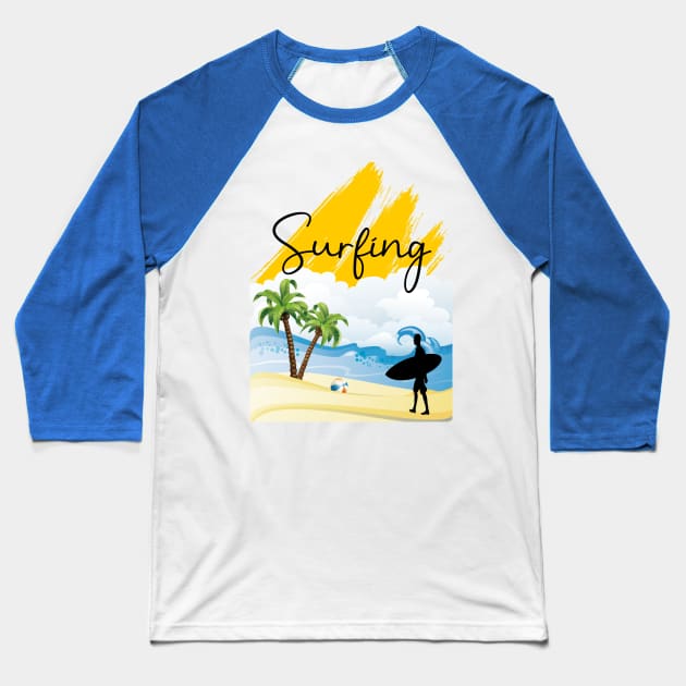 summertime Baseball T-Shirt by ART&LINES